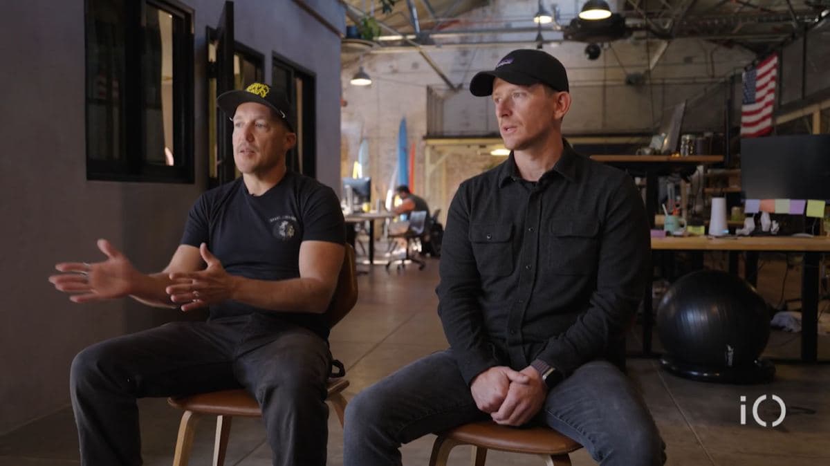 Curri founders Matt Lafferty and Brian Gonzalez discussing the company's mission from their Ventura headquarters