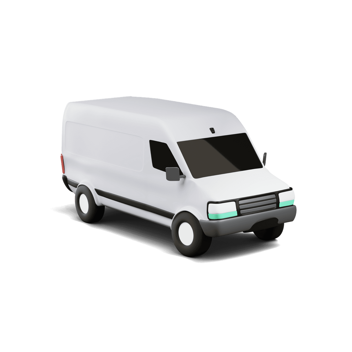 3D render of a Curri fleet Sprinter Van for high-roof enclosed cargo and multi-stop distribution