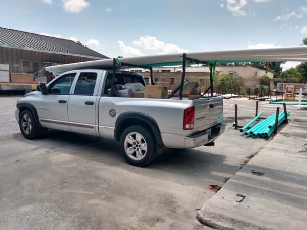 Cargo van loaded with building materials for delivery