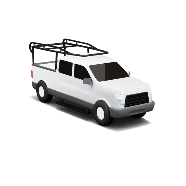 Pickup truck with pipe rack render
