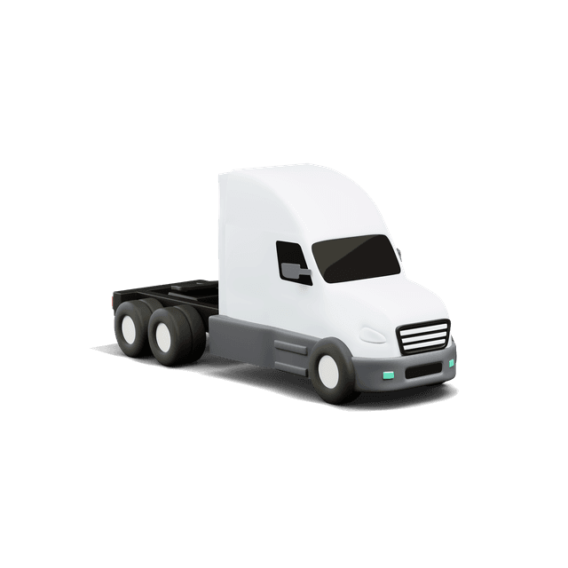 Power only semi tractor render