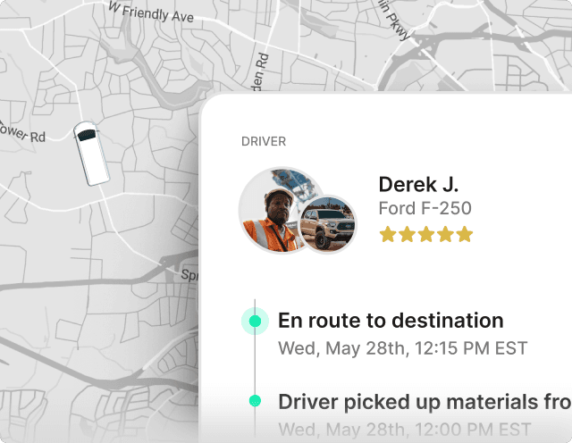 Live delivery tracker with satisfied customer rating