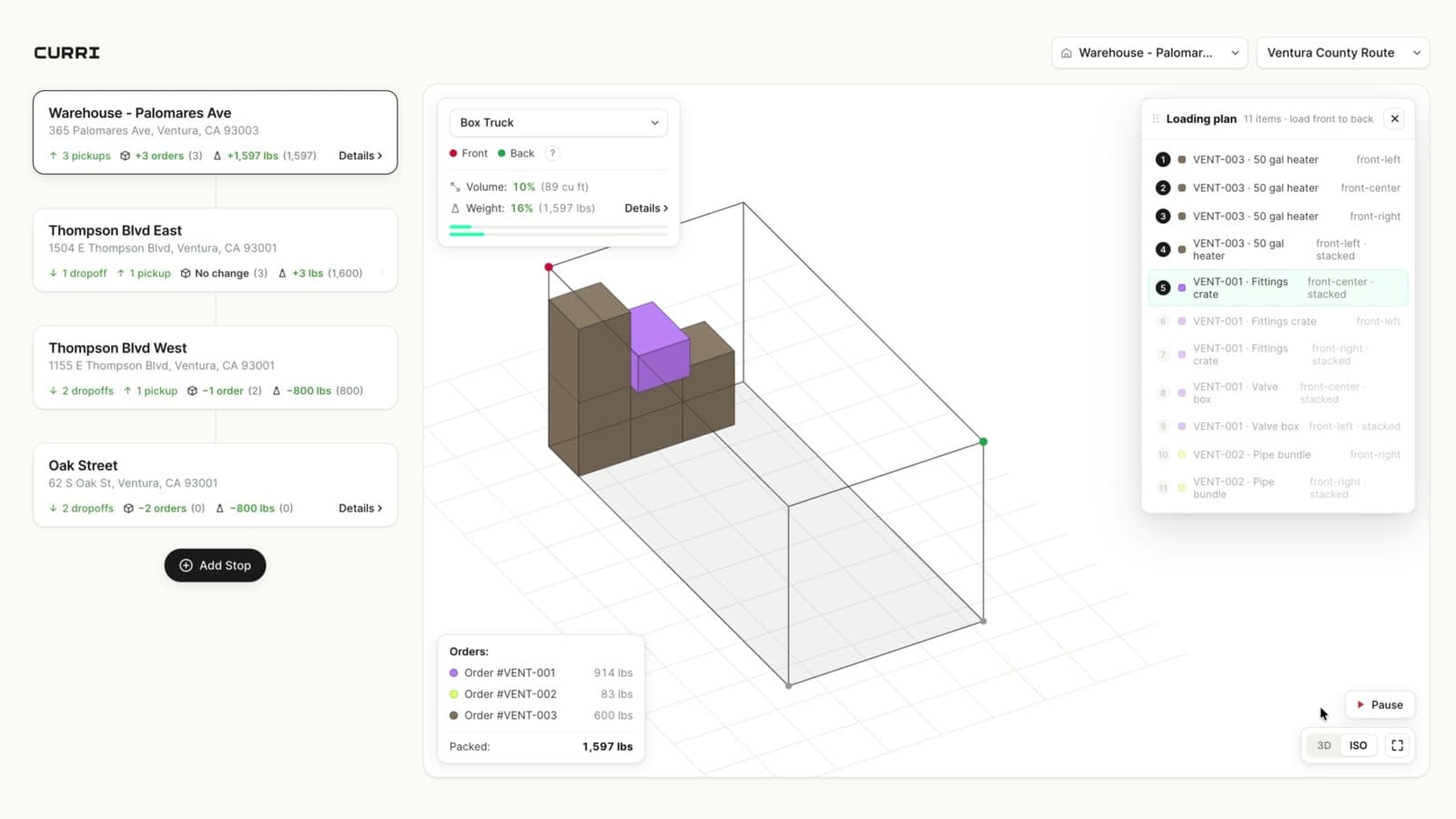 Payload Intelligence reading an order and resolving the weight and dimensions of each part
