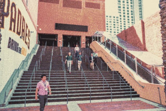 Stairs leading up into the building